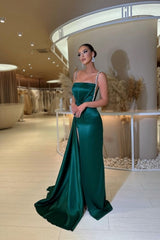 Chic Spaghetti-Straps Sleeveless Long prom Dresses Sequins