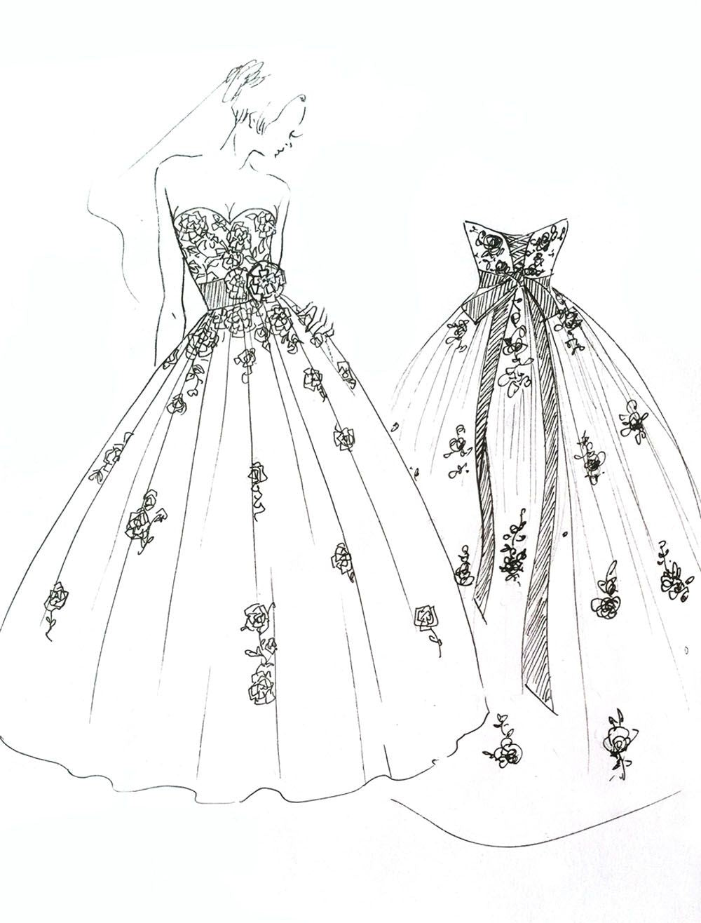 Chic Strapless Tulle Lace Wedding Dresses With Black Appliques