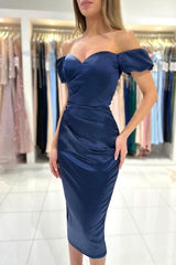 Chic Sweetheart Cap Sleeves Column Prom Dress Ruffles