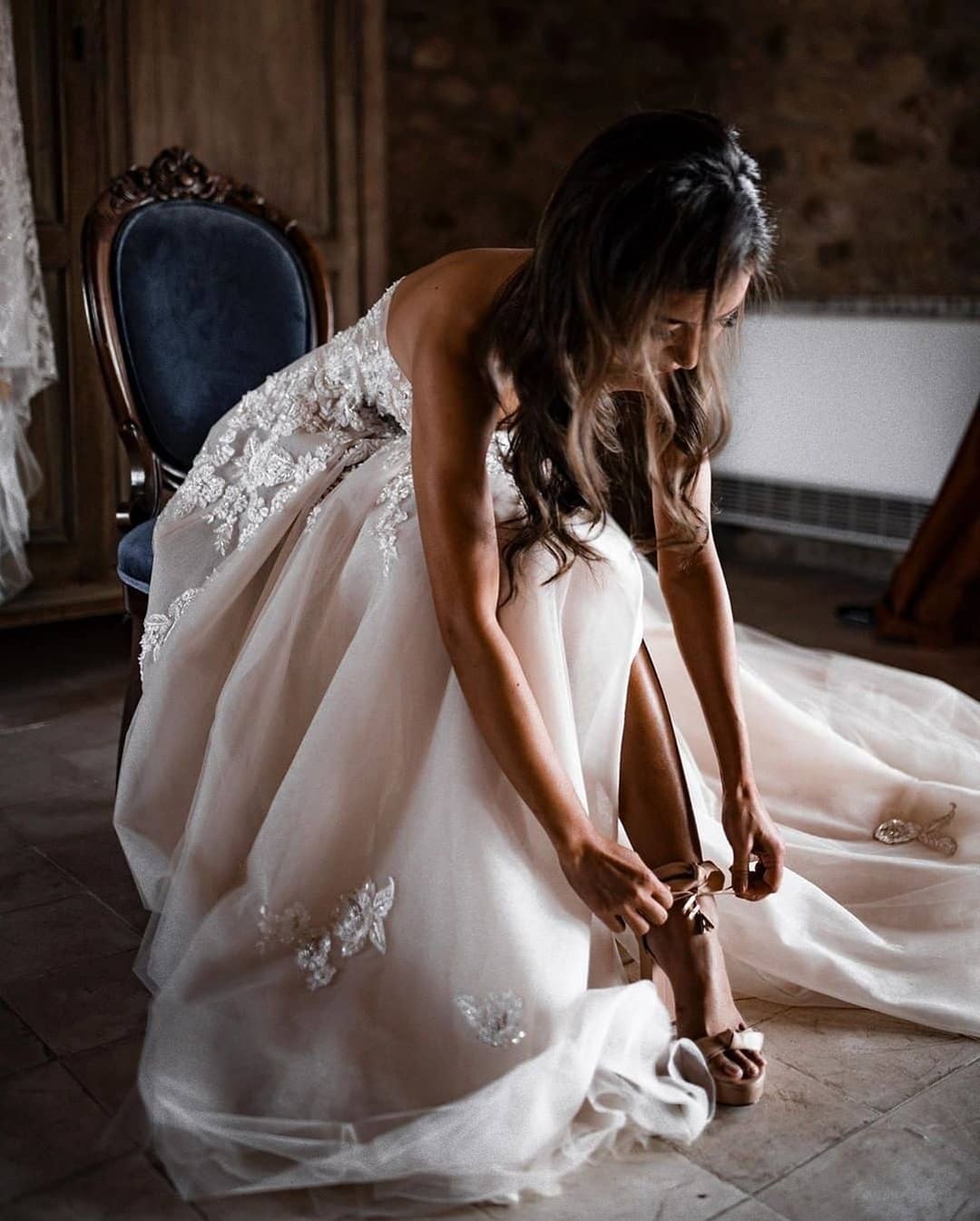 Chic Sweetheart Sleeveless 3D Floral Beach Wedding Dress Tulle Aline Beach Bridal Dress
