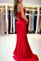 Chic Sweetheart Sleeveless Mermaid prom Dresses SlitFront