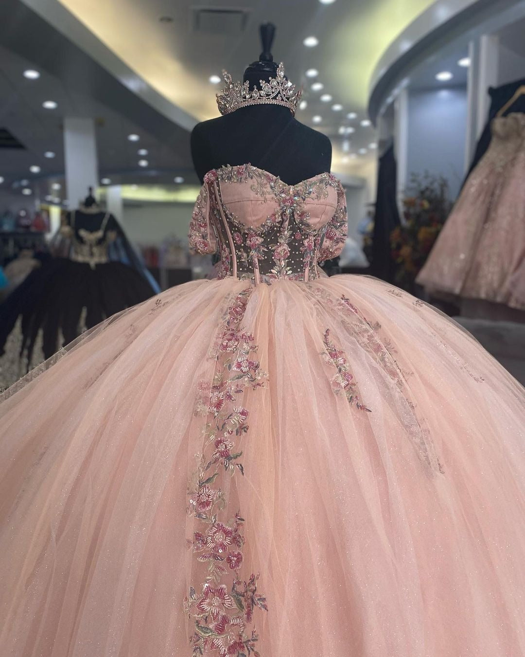 Classic Ball Gown Sweetheart Neck Off Shoulder Sleeveless Flower Lace Appliques Baby Pink Tulle Princess Prom Party Gown Quinceanera Dress For Sweet Classic Ball Gown Sweetheart Neck Off Shoulder Sleeveless Flower Lace Appliques Baby Pink Tulle Princess Prom Party Gown Quinceanera Dress For Sweet