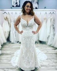 Classic Lace Mermaid Wedding Dress Long Bridal Gowns On Sale