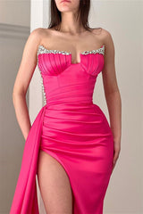 Classy Sleeveless Sequins Split Evening Dresses