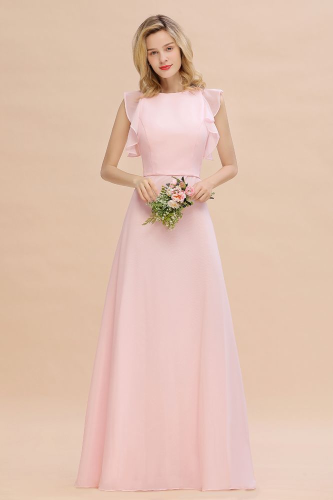 Classy Sleeveless aline Bridesmaid Dress Garden Long Simple Wedding Dress