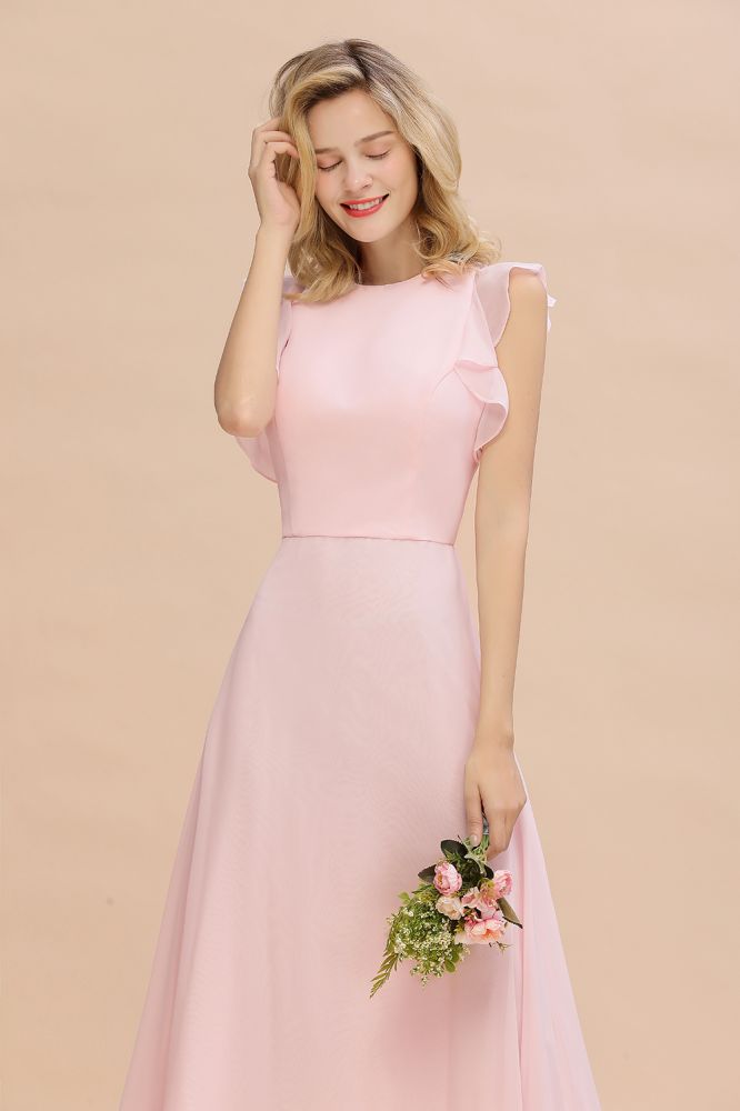 Classy Sleeveless aline Bridesmaid Dress Garden Long Simple Wedding Dress