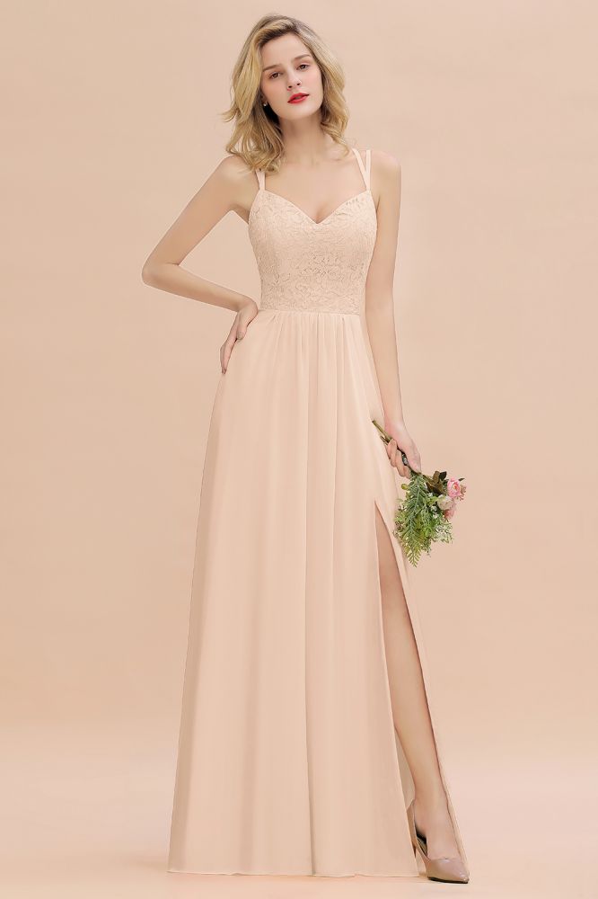 Classy Spaghetti Slim Side Split Bridesmaid Dress Sky Blue V-Neck Wedding Party Dress Classy Spaghetti Slim Side Split Bridesmaid Dress Sky Blue V-Neck Wedding Party Dress