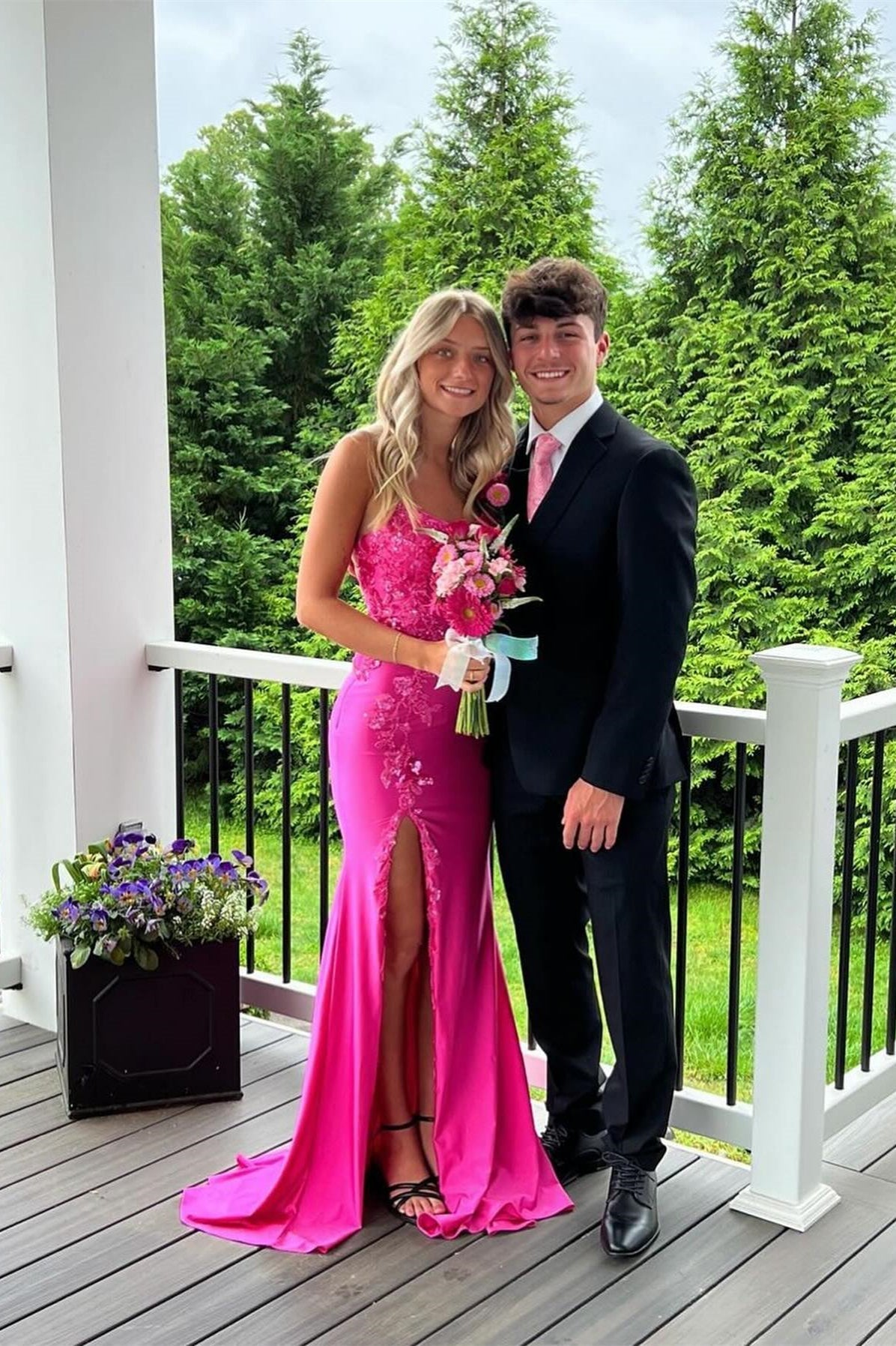 Column Satin Spaghetti Straps Sleeveless Pink Prom Dress Formal Dress suzhoufashion Column Satin Spaghetti Straps Sleeveless Pink Prom Dress Formal Dress suzhoufashion