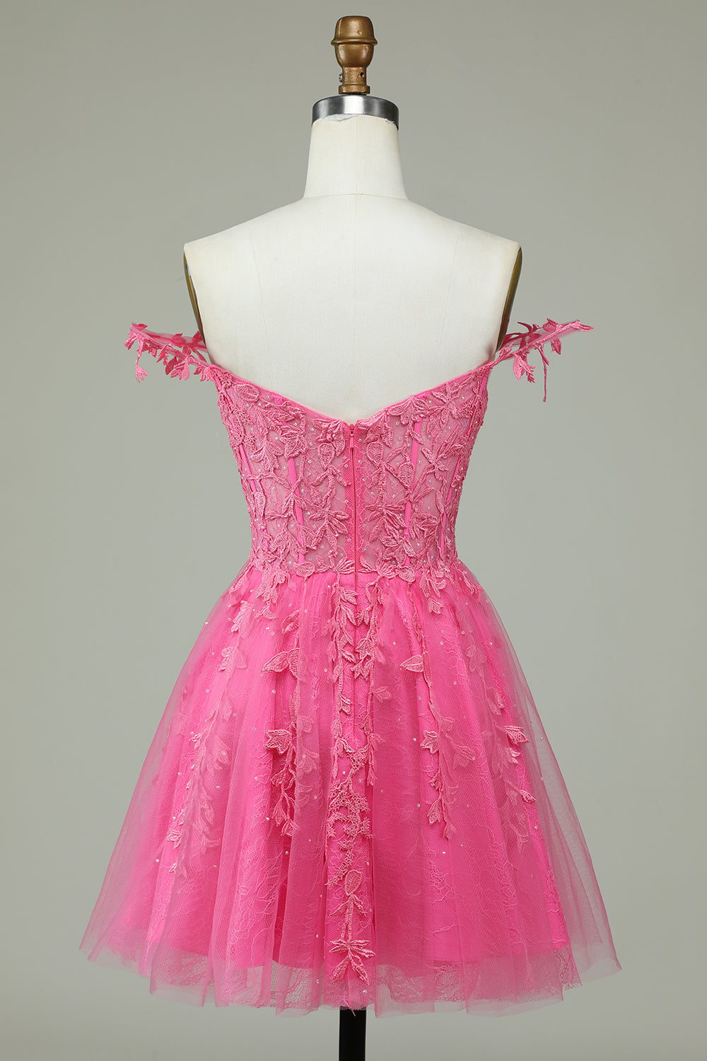 Coral Homecoming Dress Backless Short Cocktail Dress with Appliques Suzhoufashion
