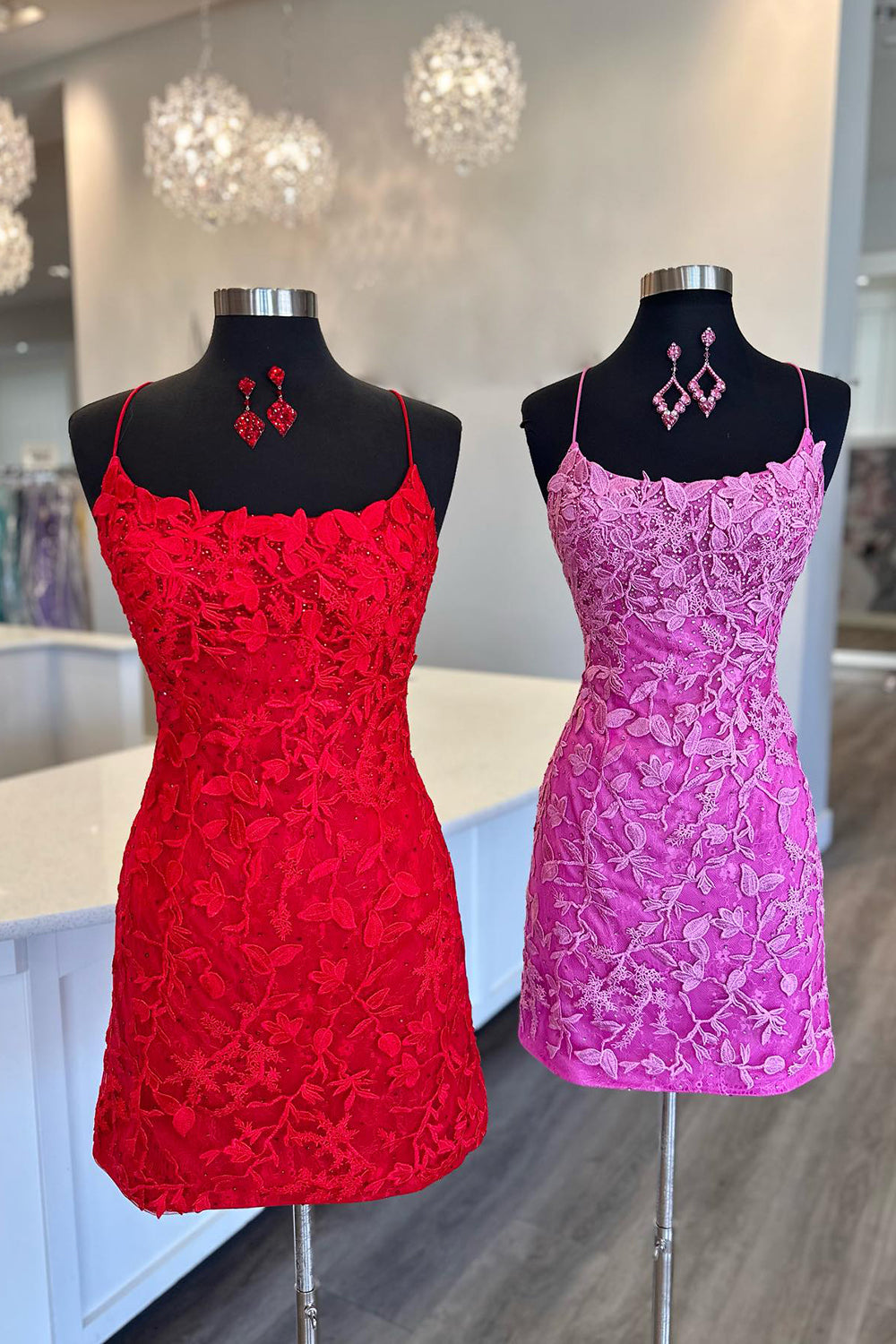 Coral Homecoming Dresses Short Tight Prom Dress with Lace Beading