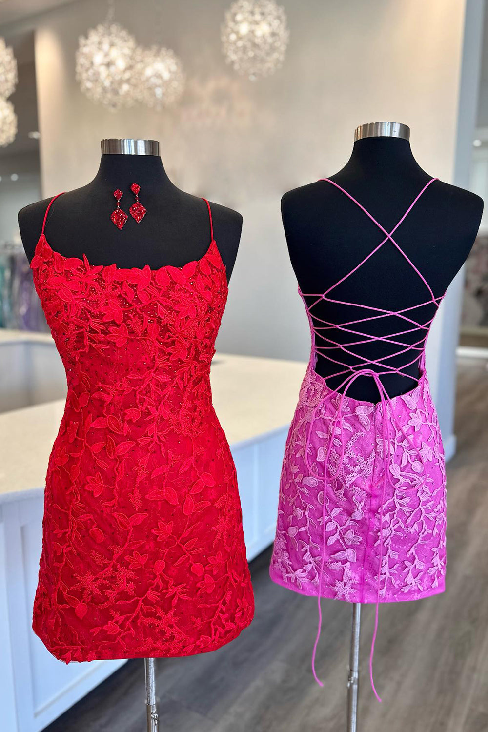 Coral Homecoming Dresses Short Tight Prom Dress with Lace Beading