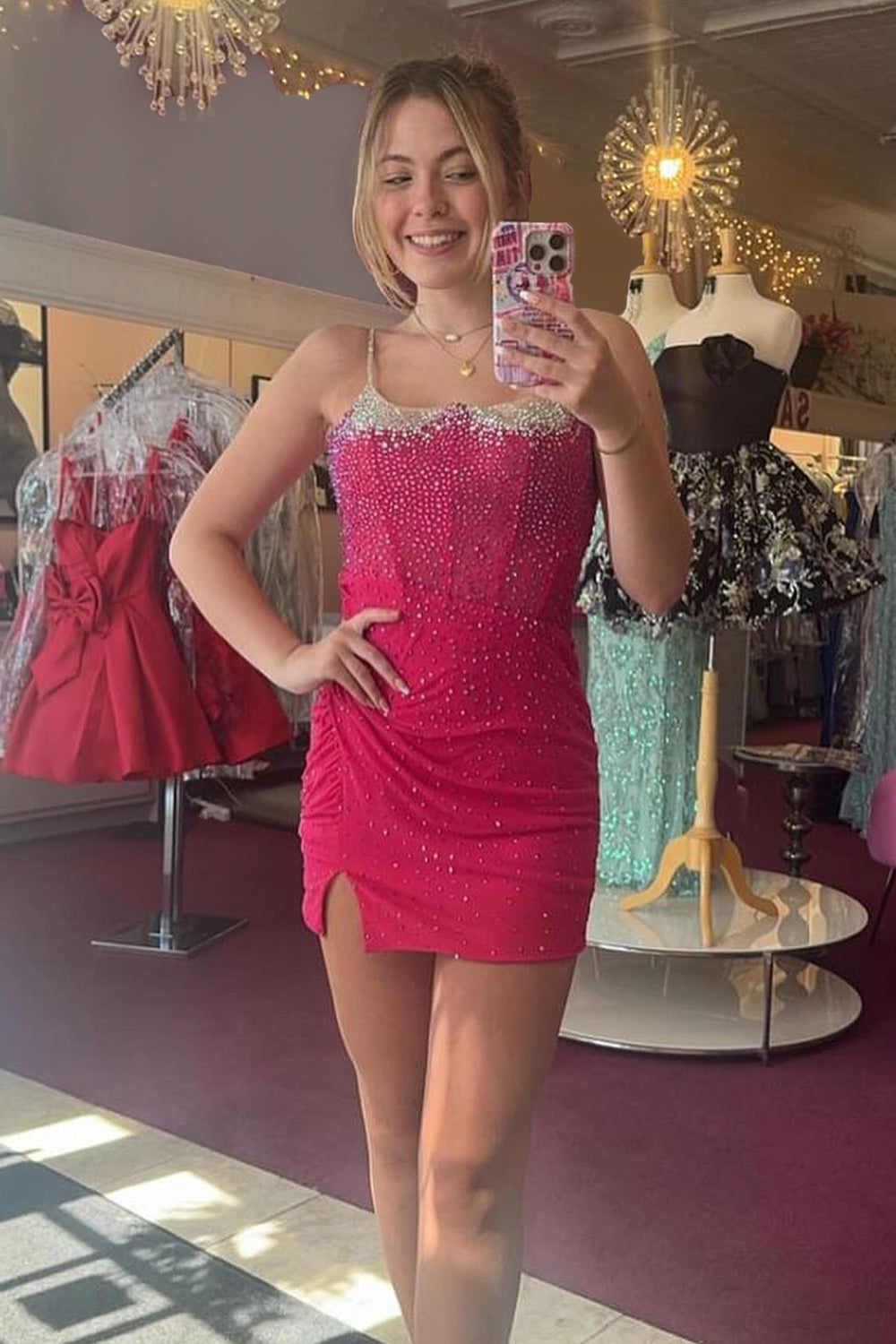Suzhoufashion Corset Black Homecoming Dresses Tight Short Cocktail Dresses  with Beadings – suzhoufashion