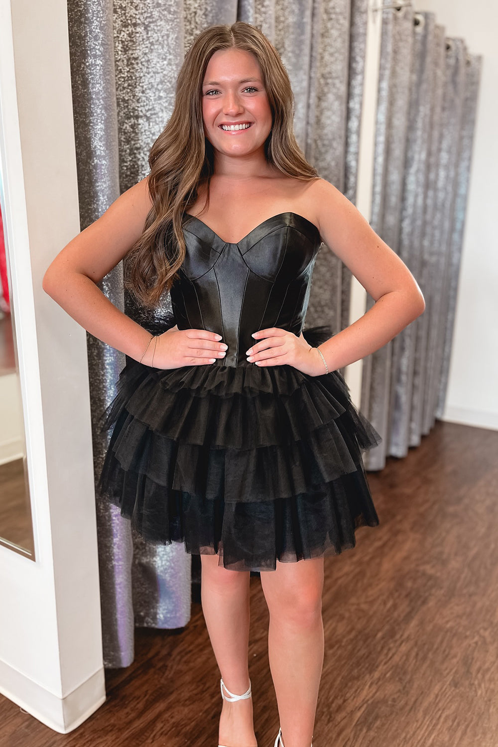 Corset Fuchsia Homecoming Dresses Sweetheart Short Cocktail Dresses With Ruffles