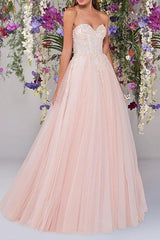 Country A-Line Wedding Dress Strapless Lace Tulle Sleeveless Bridal Gowns Wedding Dress in Color