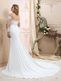 Country A line Chiffon Wedding Dress Long Sleeves Lace Appliques Bridal Gowns Online