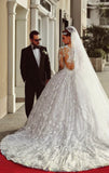 Court Train Lace Charming Wedding Dresses Long Sleeve Bridal Ball Gowns
