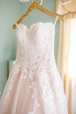 Cute Pink Sweetheart Lace Wedding Dress Latest Custom Made Plus Size Bridal Gown