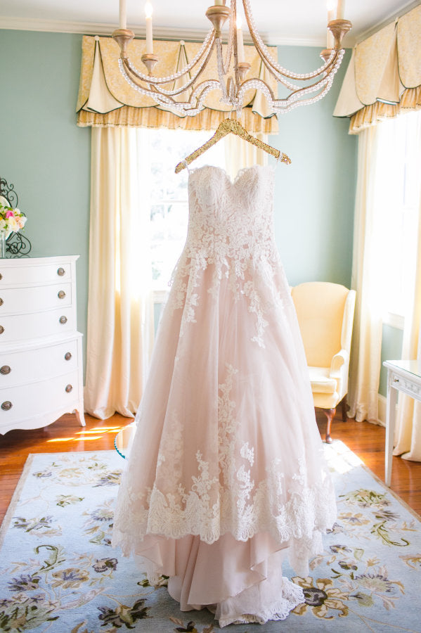 Cute Pink Sweetheart Lace Wedding Dress Latest Custom Made Plus Size Bridal Gown