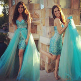 Cute Sweetheart Crystal Evening Gown New Arrival Detachable Tulle Prom Dress