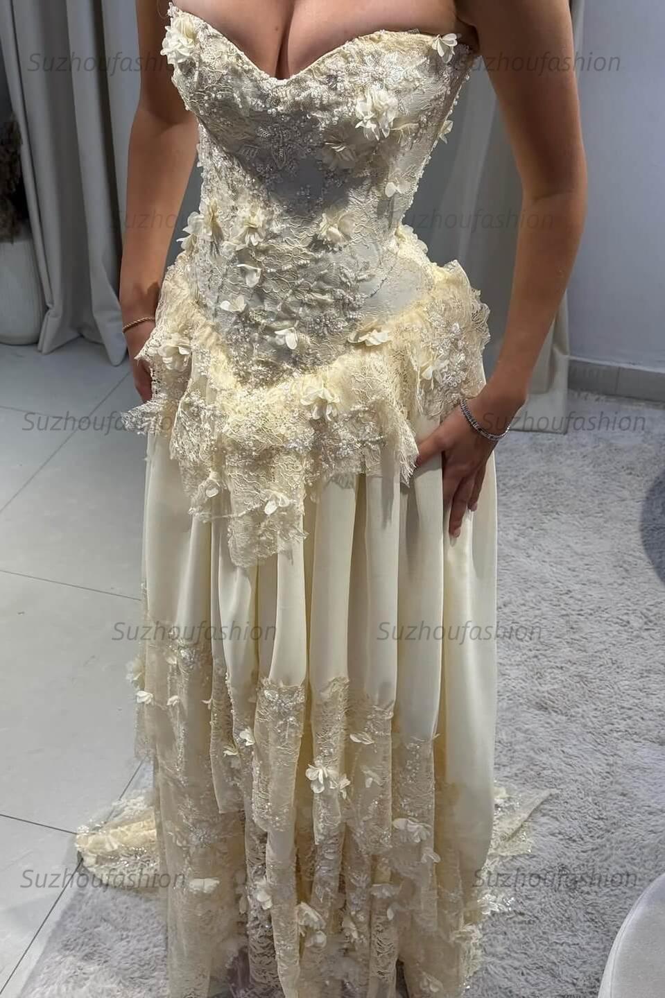 Strapless Sleeveless Long Evening Formal Dress With Pleated Appliques