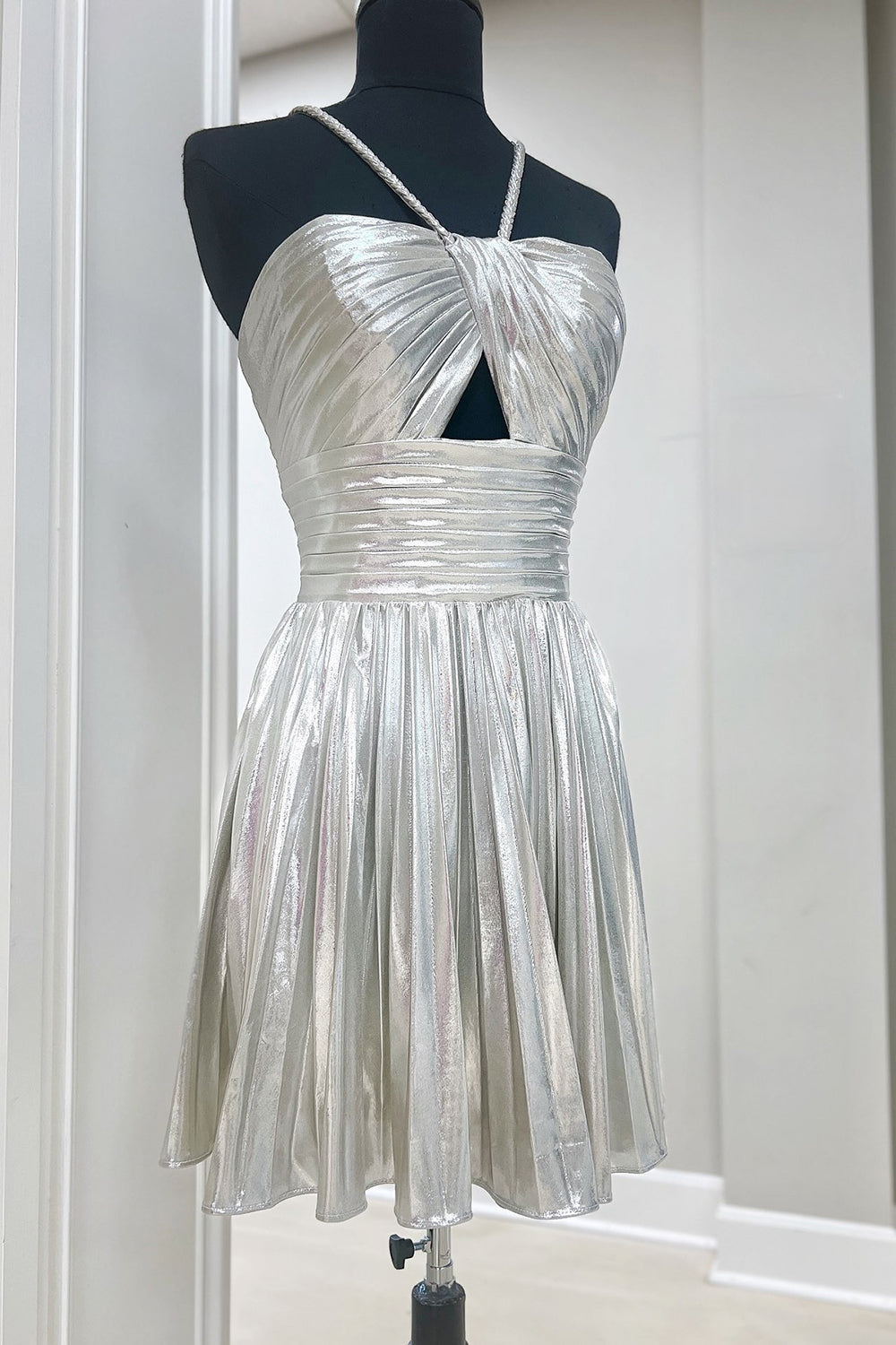 Dark Purple Homecoming Dresses A Line Halter Short Cocktail Dresses
