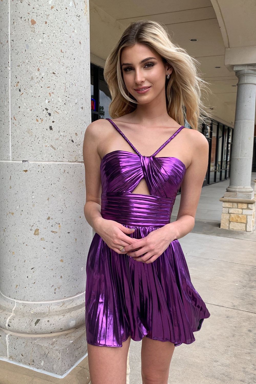 Dark Purple Homecoming Dresses A Line Halter Short Cocktail Dresses