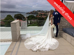 Delicate Lace-Appliques Mermaid Off-the-shoulder Train Wedding Dress