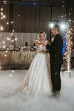 Designer A-Line V-neck Sleeveless Wedding Dresses With Lace