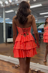 Dreamyannie Light Blue A Line Homecoming Dresses Tiered Short Cocktail Dresses With Beading