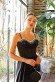 Elegant Black Mermaid Straps Evening Dress With Split Sequined
