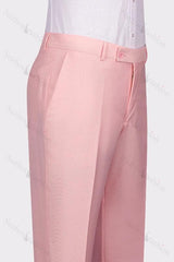 Elegant Candy Pink Shawl Lapel Double Breasted Wedding Suit
