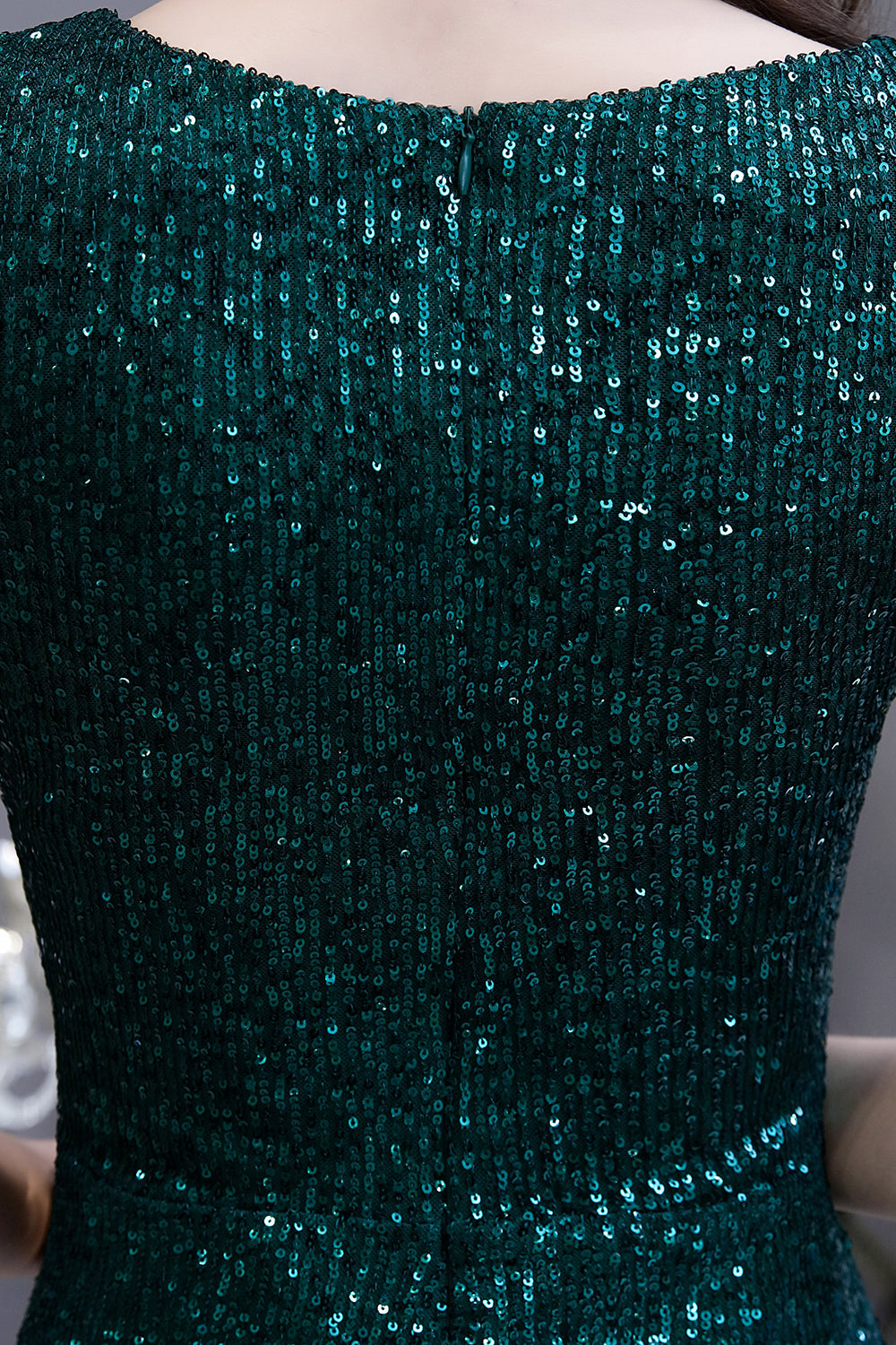 Elegant Cap Sleeve Green Prom Dress | Sequins Long Evening Gowns