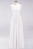 Elegant Chiffon Lace Sleeveless Long Bridesmaid Dresses with Appliques