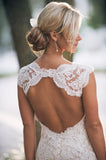 Elegant Full Lace Wedding Dress Open Back Sleeveless Summer Wedding Gowns