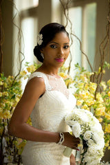 Elegant Lace Sleeveless Wedding Dress Long Mermaid Bridal Gowns Online