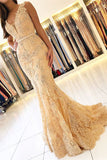 Elegant Mermaid Sleeveless Lace Prom Dress Online