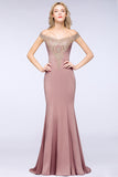 Elegant Off-the-Shoulder Mermaid Prom Dress Long With Lace Appliques