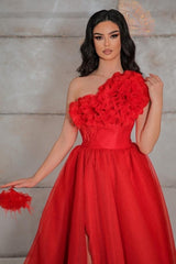 Elegant One Shoulder Sleeveless Long tulle Prom Dress pattern