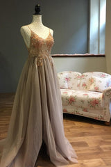 Elegant Spaghetti Straps Blushing Pink Prom Dress Crystal