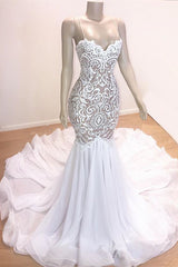 Elegant Spaghetti-Straps Evening Dresses | Appliques Sleeveless Sweetheart Dresses