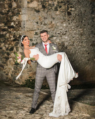 Elegant Spaghetti-Straps Lace Wedding Dress Mermaid Bridal Gowns