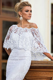 Elegant Spaghetti Straps Lace Wedding Dresses Mermaid Sweep Train Bridal Gowns