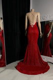 Elegant Split Front Criss-cross Straps Mermaid Prom Dresses