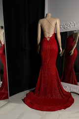 Elegant Split Front Criss-cross Straps Mermaid Prom Dresses