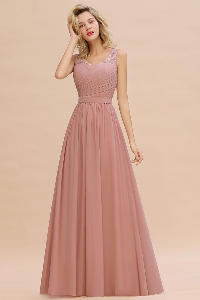 Elegant V-Neck Elegant Evening Maxi Dress Bridesmaid Dress Sleeveless Styles