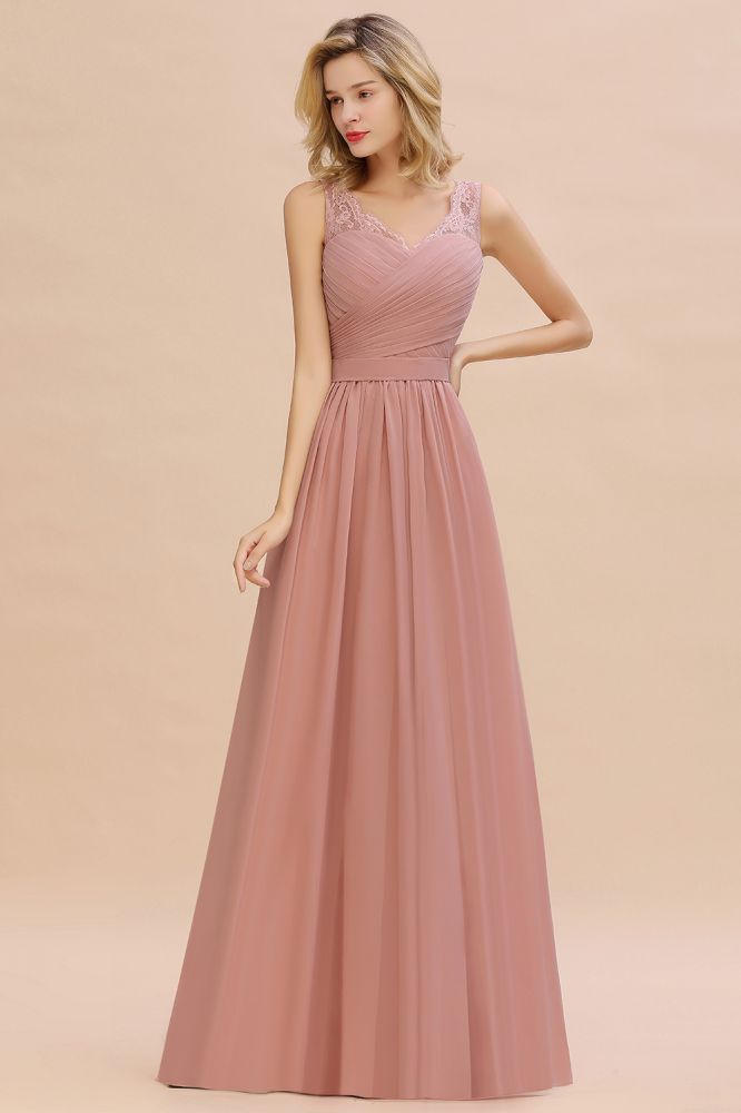 Elegant V-Neck Elegant Evening Maxi Dress Bridesmaid Dress Sleeveless Styles