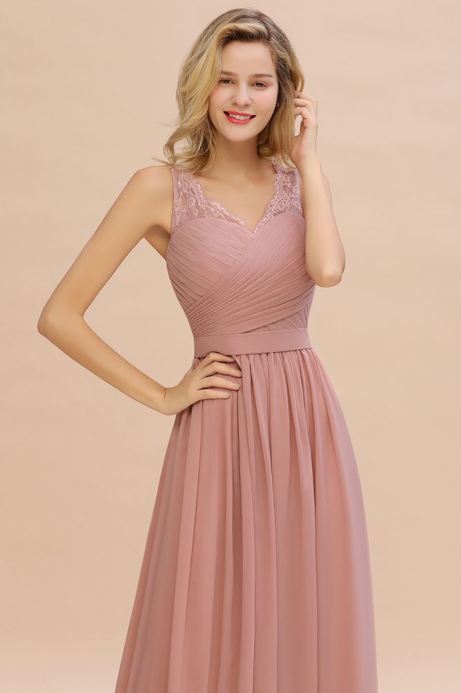 Elegant V-Neck Elegant Evening Maxi Dress Bridesmaid Dress Sleeveless Styles