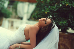 Elegant White Sweetheart Crystal Wedding Dress with Beadings Formal Puffy Floor Length Bridal Gowns