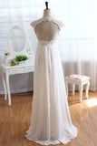 Empire Waist Wedding Dress Lace Chiffon Summer Beach Bride Dresses