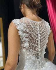 Eye-catching Off The Shoulder Lace Sweetheart White A-lIne Wedding Dresses